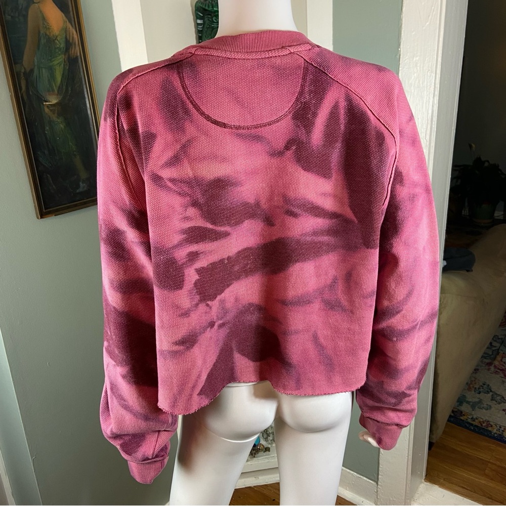 Greg Norman Collection Cropped Pink Tie-Dye Sweatshirt XLarge XL Unisex - Picture 5 of 10